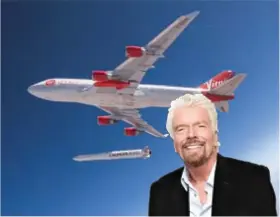  ?? FOTO EPA-EFE ?? Het Virgin Orbit van miljardair Richard Branson bracht met succes een tiental satelliete­n naar de ruimte.