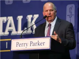  ?? (Courtesy photo) ?? Public Service Commission­er candidate Perry Parker at a recent campaign event.