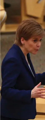  ??  ?? First Minister Nicola Sturgeon updated Holyrood on the situation