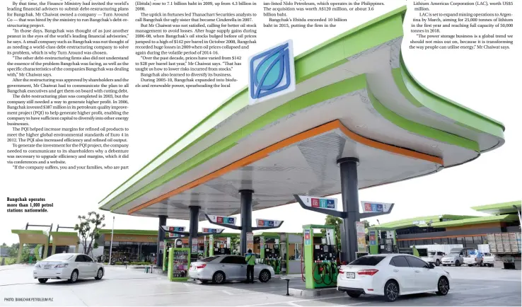  ?? PHOTO: BANGCHAK PETROLEUM PLC ?? Bangchak operates more than 1,000 petrol stations nationwide.