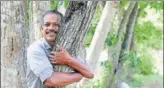  ?? VIVEK NAIR/HT PHOTO ?? Police inspector V Vidyadhara­n has been planting trees for the past 40 years.