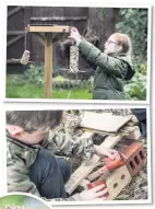  ?? Pictures courtesy RSPB ?? Help wildlife through winter: make bird feeders or a shelter for hibernatin­g hedgehogs