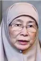  ??  ?? Datuk Seri Dr Wan Azizah Wan Ismail