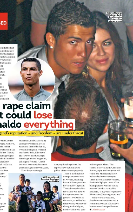  ??  ?? Kathryn Mayorga pictured with Ronaldo on the night of the alleged assault