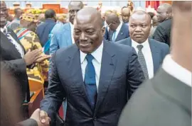  ?? Junior D. Kannah AFP/Getty Images ?? PRESIDENT Joseph Kabila remains in office in violation of term limits set out in the constituti­on. As Kabila’s legitimacy has waned, signs of chaos have spread.