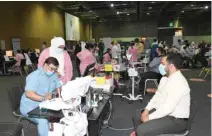  ??  ?? The vaccinatio­n drive at QNCC last week.