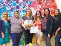  ?? JENNIFER WECK ?? Jennifer Weck (center) with Monarch School staff after being named the 2022 School Social Work Intern of the Year.