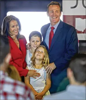  ?? TY GREENLEES / STAFF ?? Ohio Secretary of State Jon Husted announced his bid for the Governor’s office on Monday at the University of Dayton Arena.
