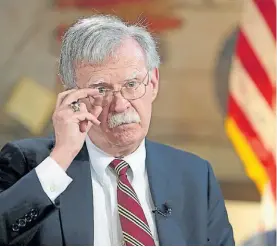  ?? AP ?? Duro. John Bolton, ayer, anunciando las nuevas medidas de Trump.