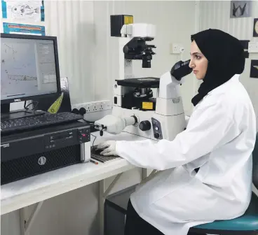  ?? The National; Environmen­t Agency - Abu Dhabi; Pictures: Reem Mohammed / ?? The UAE is supporting and encouragin­g women in science. They include, clockwise from top left, Ruqaya Mahoud, Muriel Gros Balthazard, Azza Al Raisi and Hind Al Ameri