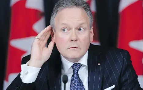  ?? SEAN KILPATRICK/THE CANADIAN PRESS ?? Bank of Canada governor Stephen Poloz could raise rates again this year to avoid an “inflation overshoot.”