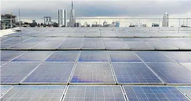  ?? Picture: Getty Images/Thomas Imo ?? Solar panels on the roof of a training facility for solar technician­s in Nairobi, Kenya.