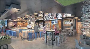  ??  ?? This illustrati­on depicts the interior of OKC Tap House, coming soon to the downtown Omni Oklahoma City. [PROVIDED]