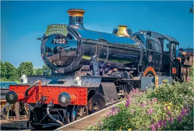  ?? WSR ?? Above: WR 4-6-0 No. 7822 Foxcote Manor at Dunster station on July 7, 2021. A sizeable length of track between there and Minehead has been relaid in time for the new season.