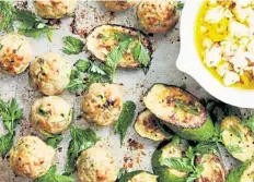  ?? Linda Xiao, © The New York Times Co. ?? Chicken-Zucchini Meatballs With Feta.