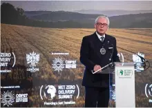  ?? Bloomberg ?? Nicholas Lyons, Lord Mayor of London, at the Net Zero Delivery Summit in the UK capital on Wednesday
