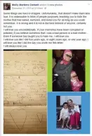  ??  ?? Ramblings: Some of the dozens of Facebook posts on Molly’s page since Jason’s death