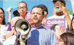  ?? GARDINER ANDERSON | FOR NEW YORK DAILY NEWS ?? State Sen. Luis Sepulveda speaks at a rally for Queens DA candidate Tiffany Caban at Travers Park in Queens, in 2019. He’s facing domestic assault charges.