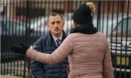  ?? ?? Josh Kruger, left, in Philadelph­ia in January 2020. Photograph: Jessica Griffin/AP