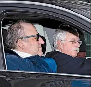  ?? AP/J. SCOTT APPLEWHITE ?? Andrew Goldstein (left) and James Quarles, senior members of special counsel Robert Mueller’s team, leave their headquarte­rs Friday in Washington.