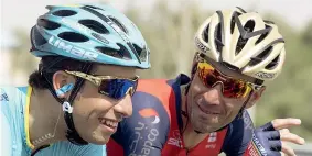  ?? (Ansa) ?? Coppia Fabio Aru e Vincenzo Nibali pronti a dare l’attacco oggi nel Giro di Lombardia: il percorso sembra poterli aiutare