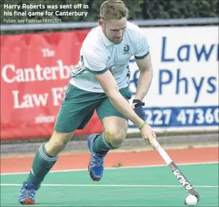  ?? Picture: Tony Flashman FM4952079 ?? Harry Roberts was sent off in his final game for Canterbury