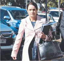  ??  ?? Brett Forte’s wife Susie Forte arrives at Toowoomba Courthouse for day two of the inquest into her husband’s death.