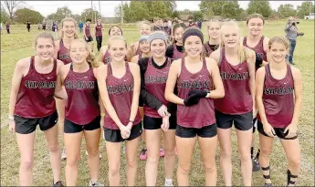  ?? Photo submitted ?? The Siloam Springs varsity girls finished fourth overall Tuesday at the 5A-West Conference Cross Country Meet in Vilonia.