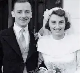  ??  ?? Bride and joy: The newly-weds in 1948