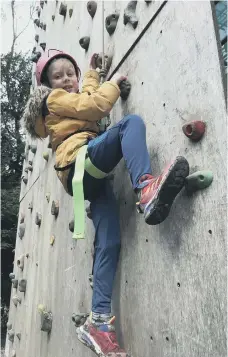  ??  ?? A Redby Academy pupil on the climbing wall.