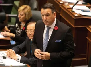  ?? CHRIS YOUNG THE CANADIAN PRESS ?? Ontario's Minister of Energy Greg Rickford continued on Wednesday to defend his use of quotes from a website denying a growing scientific consensus on climate change.