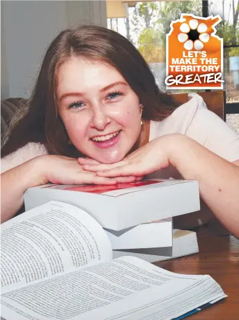 ?? Picture: KATRINA BRIDGEFORD ?? Palmerston student Olivia Hill, 17, is getting her career kickstarte­d early