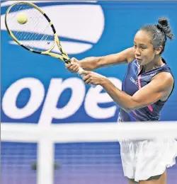  ?? Getty Images ?? TEEN BEAT: Canada’s Leylah Fernandez will face Emma Raducanu of Great Britain on Saturday as each teen seeks her first major singles title.