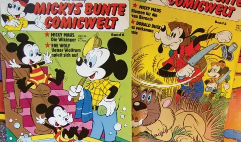  ?? Foto: Siegfried P. Rupprecht ?? Berühmte Comic-Ikone: Micky Maus feiert den 90. Geburtstag. Bis heute ist die Kultfigur in unzähligen Heften und Taschenbüc­hern verewigt.
