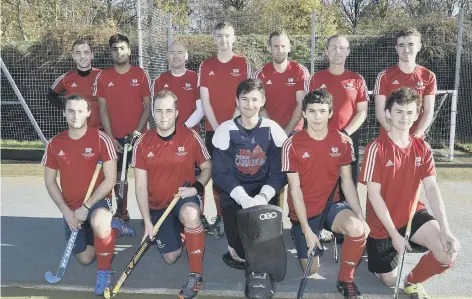  ?? City of Peterborou­gh fifths before a 3-1 win over Wisbech seconds, back, left to right, Jonny Ware, Rahul Singh, Neil Burford, Reece Exton, Matthew Wallace, Mark Fowler, Connor O’Sullivan, front, Chris Ashwell, Dan Adams, Gareth Hunter, Ed Das, Alistair M ??