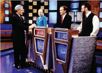  ??  ?? Man of the Half-hourAlex Trebek, right, has hosted “Jeopardy” since 1984 and is contracted to be with the show through 2022.