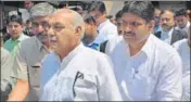  ?? SANT ARORA/HT ?? Former Haryana CM Bhupinder Singh Hooda after getting bail outside special CBI court in Panchkula on Tuesday.