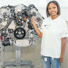  ??  ?? MOTORING AHEAD: Allison Peterson, 17, of Mitchells Plain is training to become a service mechatroni­c