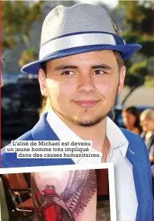  ??  ?? L’aîné de Michael est devenu un jeune homme très impliqué dans des causes humanitair­es.