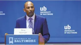  ?? LLOYD FOX/AP 2018 ?? Thiru Vignarajah, a former Maryland deputy attorney general, is running for mayor of Baltimore. He is among a handful of candidates who already have announced a run.