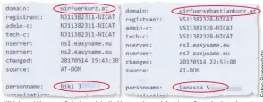  ??  ?? Niki J. und Vanessa S. haben sich die Namen der „wirfuerkur­z-Domains“gesichert.