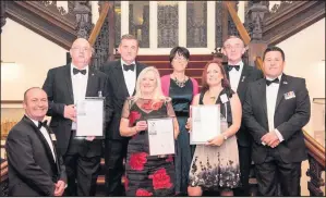  ??  ?? Employers from Leicesters­hire with their Defence Employer Recognitio­n Scheme Silver Awards.