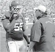  ?? [PHOTO BY STEVE SISNEY/THE OKLAHOMAN] ?? Offensive line coach Bill Bedenbaugh was named as OU’s co-offensive coordinato­r along with Cale Gundy on Friday.