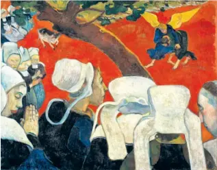  ?? ?? Above, Vision of the Sermon by Paul Gauguin (1888, oil on canvas)