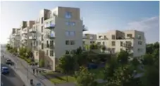  ?? SKISS: REFLEX ARKITEKTER ?? VISION. De nya husen bidrar till stadens mål om mer blandad bebyggelse eftersom det mest finns radhus och villor i Nälsta idag.