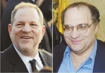  ?? AP FILE PHOTOS ?? ALL IN THE FAMILY: The brother of disgraced movie mogul Harvey Weinstein, left, is now also being accused of sexual harrasment. Bob Weinstein, right, said through an attorney the claims are ‘false and misleading.’