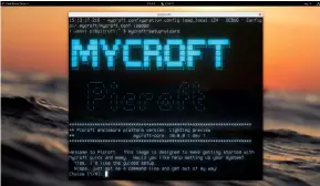  ??  ?? Mycroft’s glorious ASCII splash screen. Yet another opportunit­y for Cool Retro Term to make an appearance.