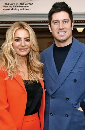  ?? Picture: DAVE BENETT/GETTY ?? Tess Daly, 51, and Vernon Kay, 46, have become closer during lockdown