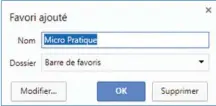  ??  ??     Ajoutez une page en favori en cliquant simplement sur l’étoile et donnez-lui un nom explicite… ou pas.