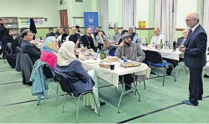  ?? ?? Coming together An Iftar was hosted by the Scottish Police Muslim Associatio­n (SPMA) in Hamilton